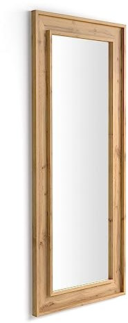 MOBILI FIVER, Angelica Wand-/Bodenspiegel, 160 x 67 cm, rustikale Eiche, Made In Italy