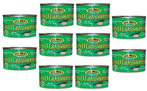 Zoo Med Can O' Jumbo Sized Grasshoppers 1.2 oz - Pack of 10