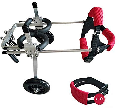 Hund Hunderollstuhl Gehhilfe Hinterer Stützrollstuhl, Mobilitätsgurt für Hunde, Kinderwagen für Kinder, Hund Rollstuhl Verstellbarer Wagen aus Aluminiumlegierung Haustier- / Katzenhund Rollstuhl