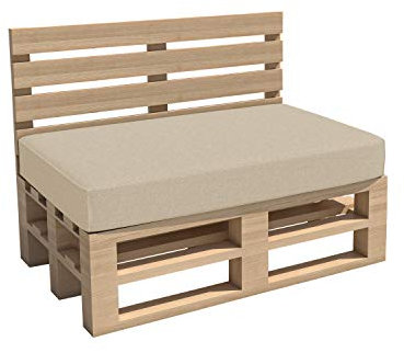 chilly pilley Palettenkissen Gartenkissen Palettenauflage Palettenpolster Indoor Outdoor Waschbar Abnehmbar Sitzkissen Rückenkissen (Sitzkissen 120x60x15, Creme)