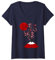 Amoureux Des Fleurs Rouges Du Cerisier Japonais T-Shirt avec Col en V
