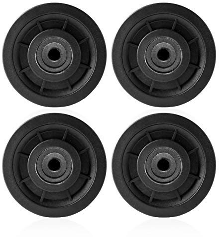 jiuzcare Seilrolle 90mm Umlenkrolle Universallager Riemenscheibe Fitness-Zubehör Seilrollen Kunststoff Fitness-Umlenkrolle Seilrolle mit Kugellager Drahtseilrolle für Gym Fitnessgeräte [4 Stücke]