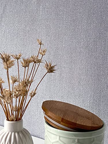 Newroom Tapete Grau Vliestapete Leicht Glänzend - Unitapete Uni Einfarbig Stoff-Optik Modern Textil-Optik Leinen-Optik Struktur inkl. Tapezier-Ratgeber
