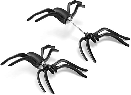 2x Spinnenohrring | Spinnen Ohrstecker | Ohrring Spinne | Spider Piercing als Accessoire zum Karneval | Fasching | Halloween