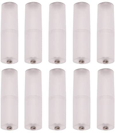 VGOL 10 Stück AAA auf AA Zelle Batterie Konverter Akku Adapter Kunststoffgehäuse Umschalter Durchscheinend für Größe 50 × 14 mm