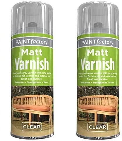 YSAMAX All Purpose Matt Varnish Professional Spray for Furniture, Metal, Wood, Plastic, Glass and More 250ml (Pack of 2)