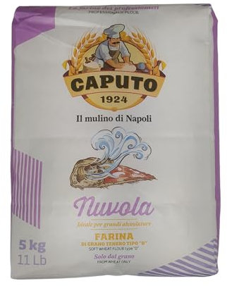 Farina Caputo Nuvola 5kg Ideale per Vera Pizza Napoletana con bordo e Grandi Alveolature