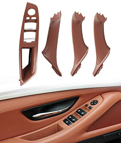 Hacreyatu LHD Autotürgriff Rot Braun Innentürgriff Kompatibel Mit B-MW 5er F10 F11 F18 525d 530d 528i 535i 550i 2010-2016 (Türgriff Set (4 Stk.))