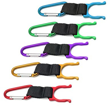 5Pcs Portable Water Bottle Buckle,Convenient Carrying Drink Clip Hook Holder D-Ring Hanging Carabiner Bucklefor Traveling Camping Hiking Outdoor Activities- Random Color