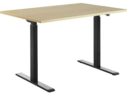 TOPSTAR | Schreibtisch | elektrisch höhenverstellbar | gerade | BxT 1200 x 800 mm | Ahorn/schwarz