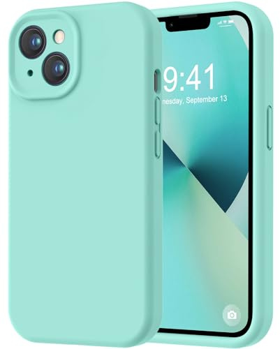 LOVE 3000 Designed for iPhone 13 Case, Premium Silicone with [Camera Protection] [Soft Anti-Scratch Microfiber Lining] Shockproof Protective Phone Case for Lanyard Women Men Girls 6.1, Sea Blue