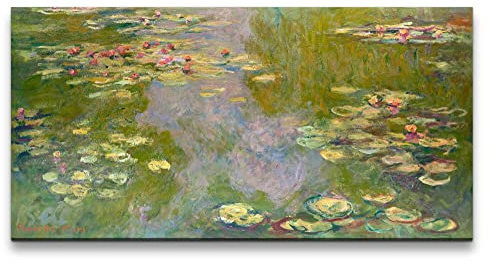 Paul Sinus Remaster 120x60cm Claude Monet Impressionismus weltberühmtes Wandbild Wasserlilien Wasserblumen Zeitlos