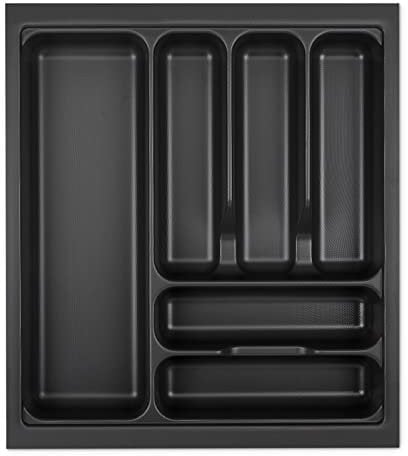 KÖNIG Besteckeinsatz I Lavagrau mit Perlstruktur für SO-Box, Blum Tandembox u. ModernBox mit Korpusbreiten 300-1200 mm (50er Korpus - 419 x 473 mm)