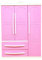 BSTCAR Armoire de poupée rose avec tiroir miroir, plusieurs compartiments - Mini armoire moderne - Organiseur de vêtements - Accessoires de maison de poupée