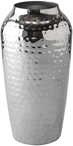 Dekorative handgehämmerte Kunstvase, Design-Blumenvase, Wohnzimmerdekoration, modernes Zuhause, Tischdekoration, stilvolle Geschenkbox, silberfarben
