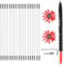 Yuhtech 23 Pcs Red Chimney Cleaning Brush Set Duct Vent Cleaning Set with Nylon Rods, Brush Heads, Drill Connector, Long Brush, Chimney Sweep Kit for Fireplace, Dryer Vent, Sewage Pipe, Fume Hood