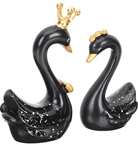 Cabilock 1paar Kreatives Schwanen- Kunstvolle Schwäne Aus Umweltfreundlichem Harz Tortendekoration Für Feiern Geburtstage Und Fotorequisiten Für Innenräume Und Büros