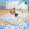 Rywell Kühldecke für Hunde und Katzen, Selbst Kühlende Hundematte Arc-Chill Q-Max>0.5, Sommer maschinenwaschbar Haustierdecke, Hundematte schützt Bett und Sofa -Grau -M 80 * 112CM