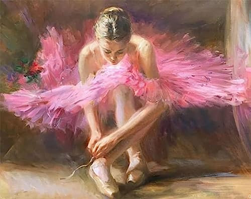 KEEMOSO Peinture par Numero Adulte Enfant,Kits de Peinture et D'artisanat pour Débutants,sans Cadre 40X50CM Jeune Fille au Ballet