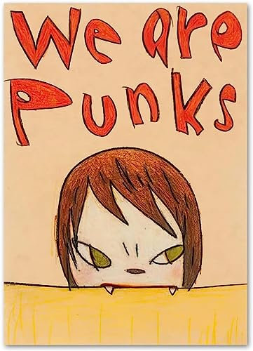 LVTFCO Yoshitomo Nara Poster Wir sind Punks Cartoon Malerei Yoshitomo Nara Leinwand Wandkunst Yoshitomo Nara Drucke Zuhause Wanddekoration Bild 50x70cm Kein Rahmen
