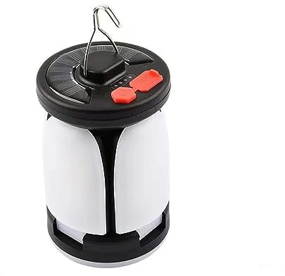 Linterna de camping LED solar de alta potencia Recargable 4500mAh 1000LM Banco de energía de emergencia Plegable 6 modos de luz for acampar Pesca, Emergencia, Huracanes, Corte de energía, Tormenta (S