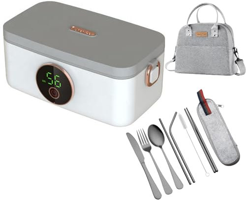 CHONGHAN Lonchera térmica para alimentos calientes, lonchera de batería inalámbrica de 16000 mAh, ajuste opcional de 6 velocidades, capacidad de 1000 ml, fácil de limpiar para adultos, niños, trabajo