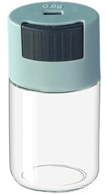 Bodhi2000 Moisture-Resistant Glass Salt Shaker with Moisture Resistant Seal, Easy Refill, Transparent Design, Blue