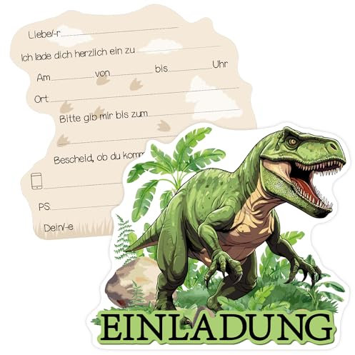 Capaneus 12 Dino Einladungskarten Kindergeburtstag, Einladung Dino Kindergeburtstag, Dinosaurier Geburtstagseinladunge, Einladungskarten Kindergeburtstag für Junge Dinosaurier Partyeinladungen