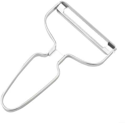 Stainless Steel Julienne Vegetable Peeler – Wide Mouth Large Fruits And Vegetables Processor – Serrated/flat Mouth(serrated L)