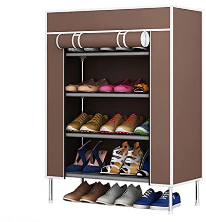 Zapatero de 5 niveles, organizador de zapatos, impermeable, con cubierta de tela no tejida, estante para armarios para espacios pequeños, la entrada Zapatero