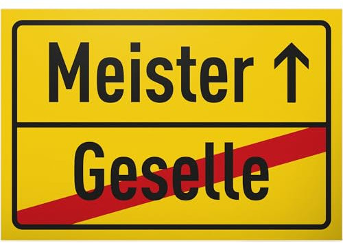 DankeDir! Meister (Geselle) - Schild 30 x 20 cm - Fotobox Partydeko Meisterprüfung Feier Handwerk Geschenk - Geschenk Handwerker Deko Idee Karte Überraschung Party