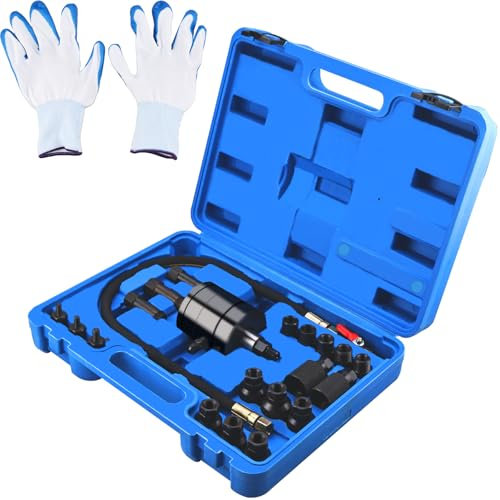 FreeTec 21tlg. Pneumatischer Einspritzdüsenabzieher, Diesel Einspritzdüsen Auszieher für Dieselmotoren, Diesel Injektoren Abzieher Set (21-teilig)