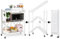 Duscdesp Regal Klappbar mit Rollen, Klappregal Lagerregal Abstellraum Regal Metall, Standregal Metallregal Aufbewahrungswagen für Küche, Büro, Wohnzimmer, Schlafzimmer, 90x71x34cm (3 Regal, Weiß)