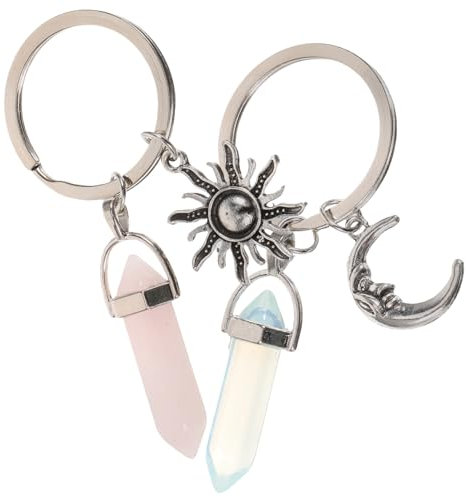 WRITWAA 6stücke Teiliges Schlüsselanhänger Metall Dekorative Und Mondform Tragbare Schlüsselringe Für Jeden Anlass Geschenkidee Für Freunde Und Familie