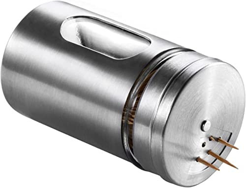 ABBNIA Spice Bottle Kitchenware Stainless Steel Seasoning Jar Glass Sprinkler Barbecue Seasoning Jar Pepper Bottle Toothpick Holder Salt Shaker