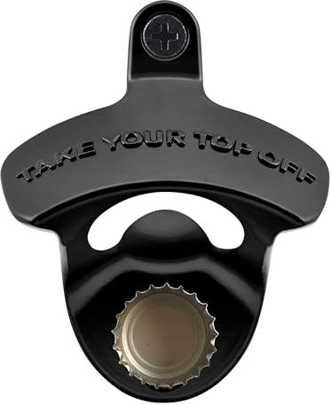 HAIICEN Magnetic Bottle Opener Wall Mount, Black Post Mounted Beer Opener for Soda Lovers Gifts