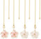 GLOBLELAND 4 Pcs Flower Ceiling Fan Pull Chain Alloy Glass Ceiling Fan Extension Ornaments Light Pull Chain with Connector for Ceiling Light Fans