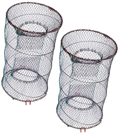 YARNOW 2pcs Foldable Fishing Net Floating Fish Basket for Kayak Fishing Accessories Crab Shrimp Minnow Trap Cage