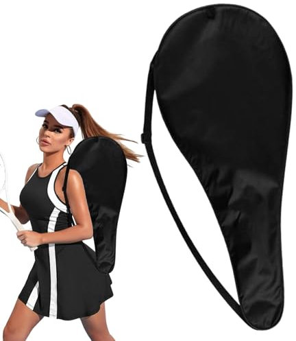 Generic Tasche für Tennisschläger – Oxford-Stoff, Badminton-Tasche, Tennisschläger-Hülle mit Tragegurt, schwarz, 70 x 30 cm