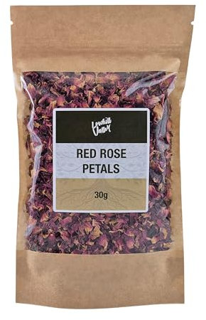 Lowhill Valley Red Rose Petals Herbal Tea - Handpicked Edible Flowers – No Additives or Preservatives – Organically Grown – 100% Pure – 30g