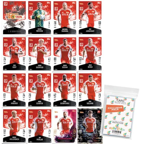 Bundle mit Topps Match Attax Bundesliga - 2024/25 - Mannschaftspaket - 1. FC Union Berlin + Exklusive Collect-it Hüllen