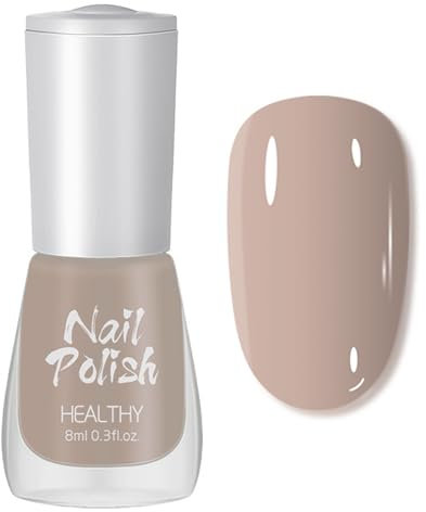 Nude Nail Varnish - Neutral Color, Breathable Glossy, Long Lasting Quick Dry Chip Resistant - No Need Baking Polish for Women Girls Home DIY Nail Art