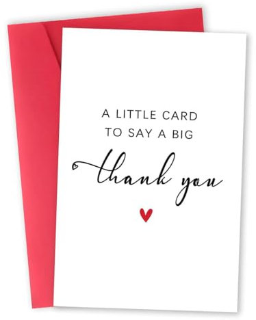 WUSJCOF Thank you Card - Dankeschön Karte Dankeskarte für Freunde und Familie, Wertschätzungskarte für Sie und Ihn, Dankeschön-Geschenk für Lehrer, Chef, eine kleine Karte zum Dankeschön