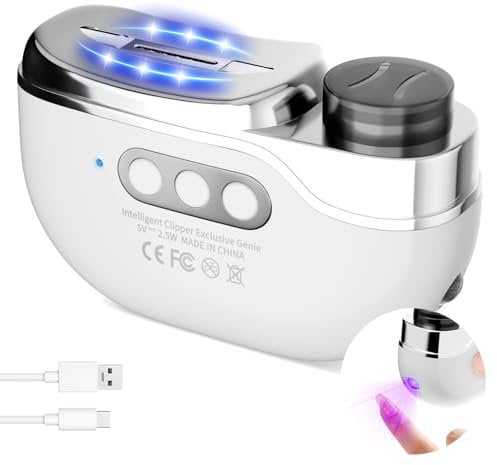 Upgraded 4 in 1 Electric Nail Clippers, 3 Speeds Electric Nail clipper,Rechargeable with LED Light & Clip Storage electric nail trimmer,Suitable for babies, elderly, automatic nail clippers for adults