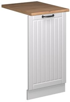 Vicco Panel Frontal del lavavajillas Fame-Line, Blanco casa de Campo, 45 cm, ET Roble
