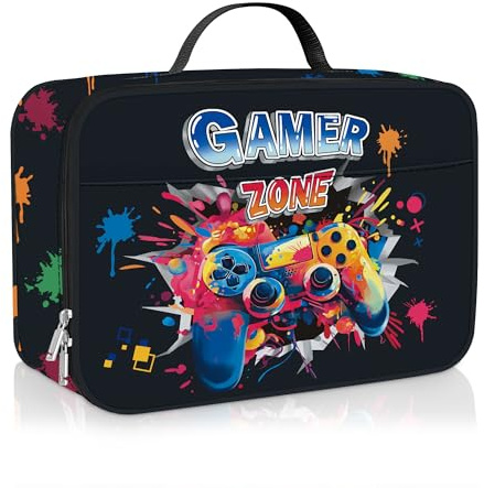 Clastyle Borsa Termica Porta Pranzo Bambini Scuola 3D Borsa Frigo Piccola Ragazzi Portatile,Controllore per Giocatori