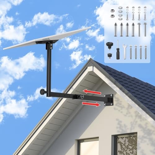 IMAYCC Starlink Gen 3/4/4X Mount with Retractable Design, 360° Adjustable Starlink Long Wall Mount, Vertical Angle Starlink Gen 3 Pipe Adapter, Mounting Kitfor Starlink Gen 3 Internet Kit Satellite