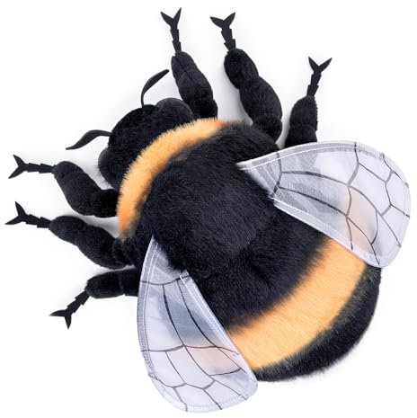 RLOMUTE Hummel Plüschtier realistisches Stofftier weiches bee Insect kuscheliges für Gastgeschenke Begleiter Schlafzimmer Auto Heimdekoration Sammlergeschenk für Kinder Jungen Mädchen 7.8 Zoll Orange