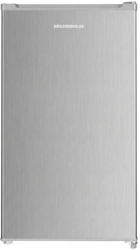 HEINNER HF-HM90SE++ – Kompakter freistehender Kühlschrank mit 90 L Nutzinhalt, mechanischer Temperaturregelung, LED-Innenbeleuchtung, Energieeffizienzklasse E, Silber, inklusive 5 Jahre Garantie