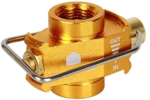 AILIMIAO Camping Gas Saver Plus Gas Converter Shifter Refill Flat Tank Conversion Adapter Camping Adapter Valve,Golden